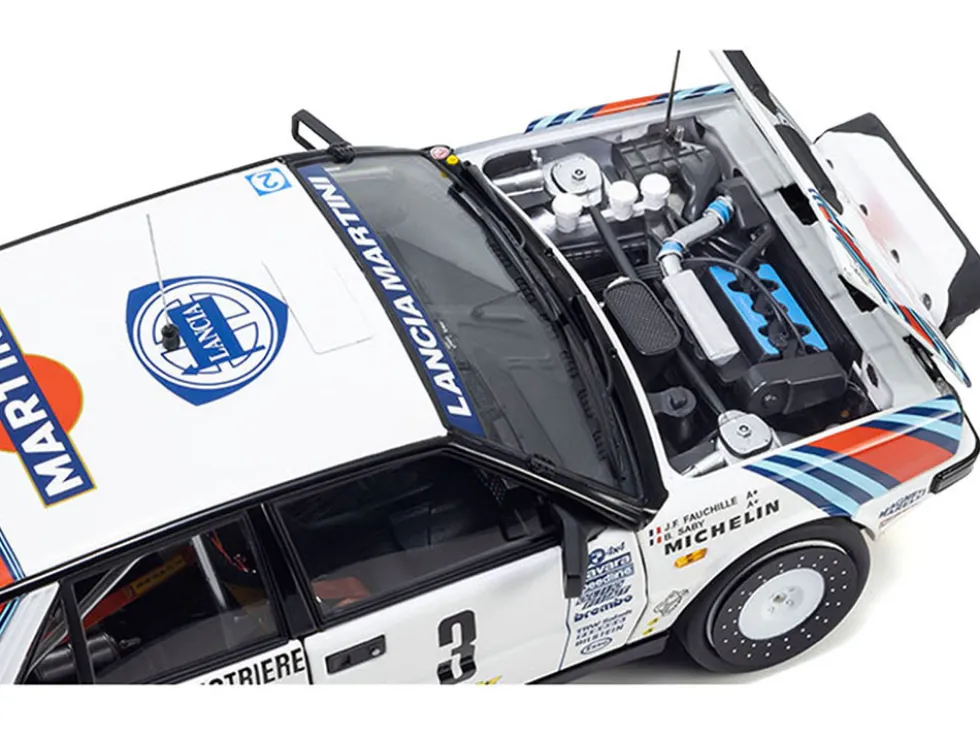 Lancia Delta HF 4WD #3 Juha Kankkunen - Juha Piironen "Martini Racing" Winner "Olympus Rally" (1987) 1/18 Diecast Model Car by Kyosho
