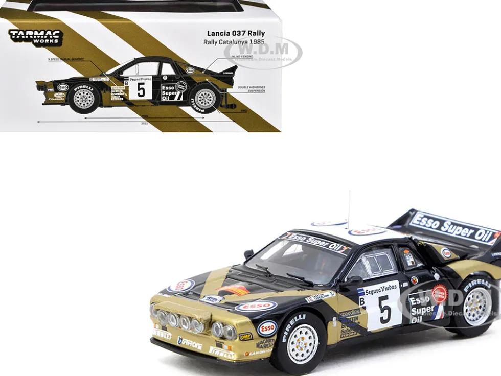 Lancia 037 Rally #5 Fabrizio Tabaton - Luciano Tedeschini Winner "Rally Catalunya" (1985) "Hobby64+" Series 1/64 Diecast Model Car by Tarmac Works