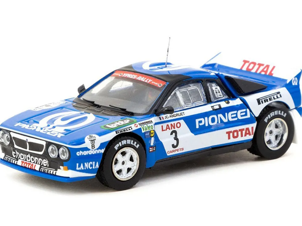 Lancia 037 Rally #3 Jean-Claude Andruet - Francoise Sappey 2nd Place "Ypres 24 Hours Rally" (1983) "Hobby64+" Series 1/64 Diecast Model Car by Tarmac Works
