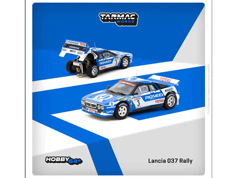 Lancia 037 Rally #3 Jean-Claude Andruet - Francoise Sappey 2nd Place "Ypres 24 Hours Rally" (1983) "Hobby64+" Series 1/64 Diecast Model Car by Tarmac Works