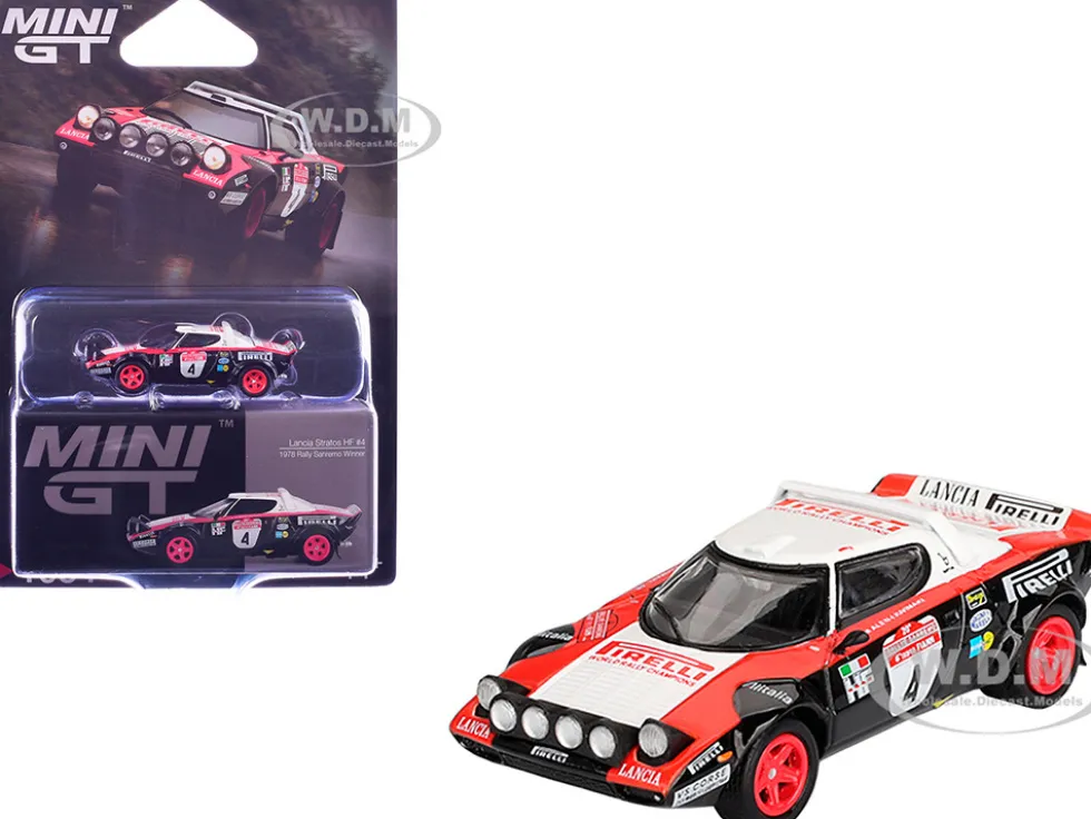 Lancia Stratos HF #4 Markku Alen - Ilkka Kivimaki Winner "Rally Sanremo" (1978) Limited Edition 1/64 Diecast Model Car by Mini GT