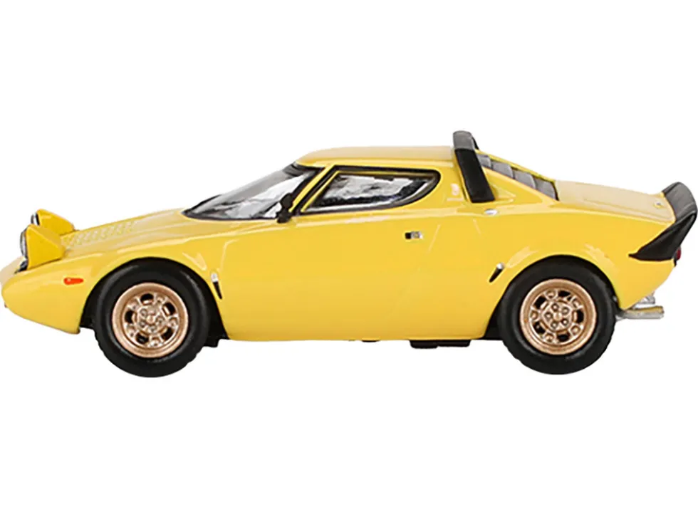 Lancia Stratos HF Stradale Giallo Fly Yellow Limited Edition to 1440 pieces Worldwide 1/64 Diecast Model Car by Mini GT