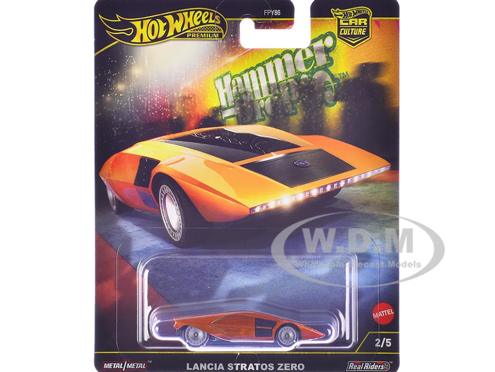 Lancia Stratos Zero Concept Car Orange Metallic "Hammer Drop" Series Diecast Model Car by Hot Wheels