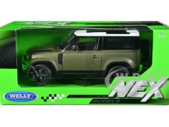 2020 Land Rover Defender Green Metallic White Top NEX Models 1/26 Diecast Model Car Welly 24110W-MGR
