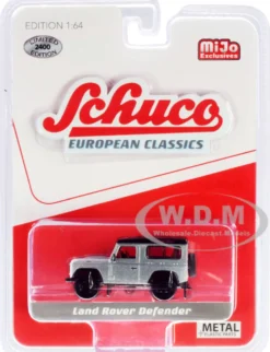 Land Rover Defender Silver European Classics Series Limited Edition 2400 pieces Worldwide 1/64 Diecast Model Car Schuco 8600