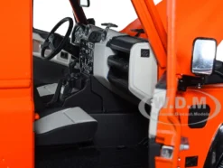 Land Rover Defender 90 Works V8 Bright Orange Gloss Black Top 70th Edition 1/18 Diecast Model Car LCD Models LCD18007