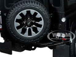 Land Rover Defender 90 Works V8 Matt Black Gloss Black Top 70th Edition 1/18 Diecast Model Car LCD Models LCD18007