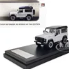 Land Rover Defender 90 Works V8 Silver Metallic Black Top 70th Edition 1/64 Diecast Model Car LCD Models LCD64016