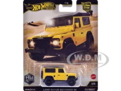 Land Rover Defender 90 Yellow with Black Top "HW Off Road" Series Diecast Model Car by Hot Wheels