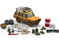 Land Rover Range Rover Classic LSE RHD Right Hand Drive Camel Trophy Yellow Dirty Mud Version with Roof Rack Extra Wheels and Accessories Limited Edition to 2016 pieces Worldwide 1/64 Diecast Model Car BM Creations 64B0283
