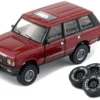 Land Rover Range Rover Classic LSE RHD Right Hand Drive Red with Sunroof Extra Wheels 1/64 Diecast Model Car BM Creations 64B0180