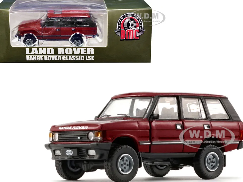 Land Rover Range Rover Classic LSE RHD Right Hand Drive Red with Sunroof Extra Wheels 1/64 Diecast Model Car BM Creations 64B0180
