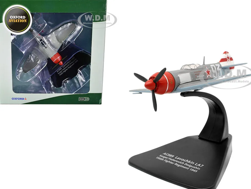 Lavochkin LA7 Fighter Plane Sergei Federovich Dolgushin 156th Fighter Regiment 1945 Oxford Aviation Series 1/72 Diecast Model Airplane Oxford Diecast AC089