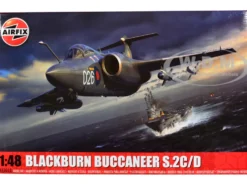 Level 4 Model Kit Blackburn Buccaneer S.2C/D Attack Aircraft with 4 Scheme Options 1/48 Plastic Model Kit by Airfix