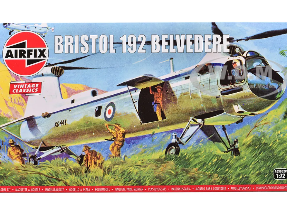 Level 2 Model Kit Bristol 192 Belvedere Helicopter with 2 Scheme Options 1/72 Plastic Model Kit by Airfix