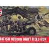 Level 1 Model Kit British 105mm Light Field Gun with 3 Scheme Options 1/76 Plastic Model Kit by Airfix