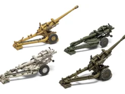 Level 1 Model Kit British 105mm Light Field Gun with 3 Scheme Options 1/76 Plastic Model Kit by Airfix