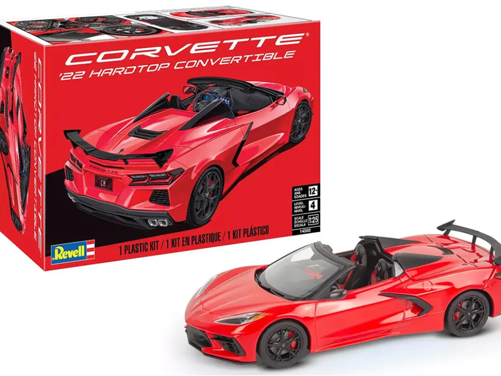 Level 4 Model Kit 2022 Chevrolet Corvette C8 Hardtop Convertible 1/25 Scale Model by Revell