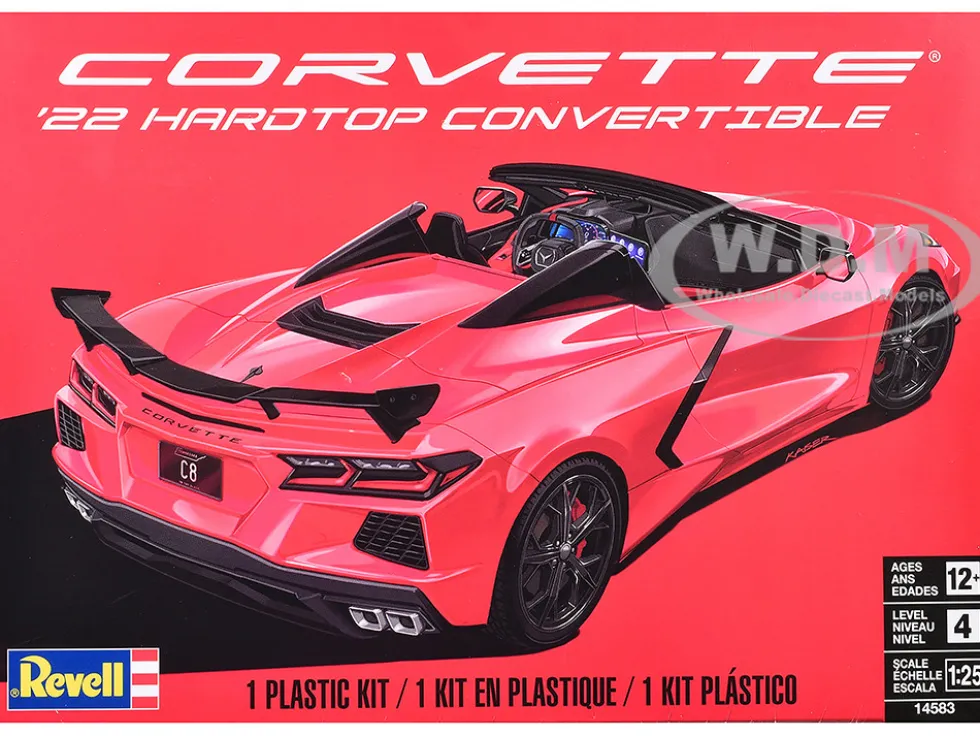 Level 4 Model Kit 2022 Chevrolet Corvette C8 Hardtop Convertible 1/25 Scale Model by Revell