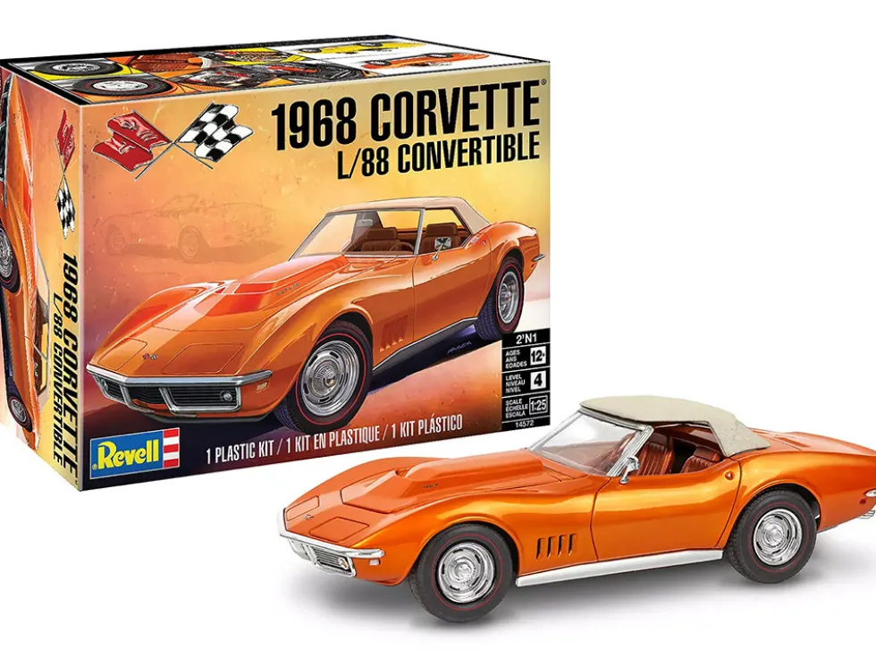 Level 4 Model Kit 1968 Chevrolet Corvette L/88 Convertible 2-in-1 1/25 Scale Model by Revell