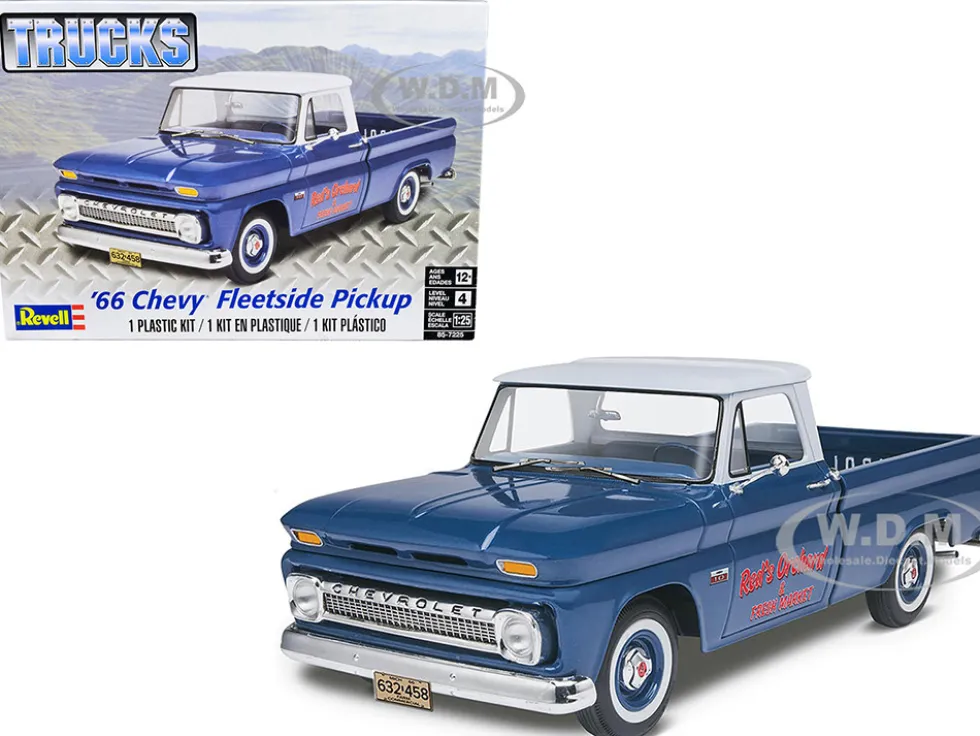Level 4 Model Kit 1966 Chevrolet Fleetside Pickup Truck 1/25 Scale Model Revell 85-7225
