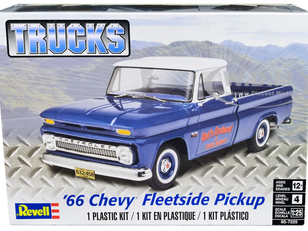 Level 4 Model Kit 1966 Chevrolet Fleetside Pickup Truck 1/25 Scale Model Revell 85-7225