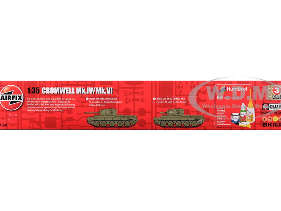 Level 3 Model Kit Cromwell Mk.IV / Mk.VI Cruiser Tank with 2 Scheme Options 1/35 Plastic Model Kit by Airfix