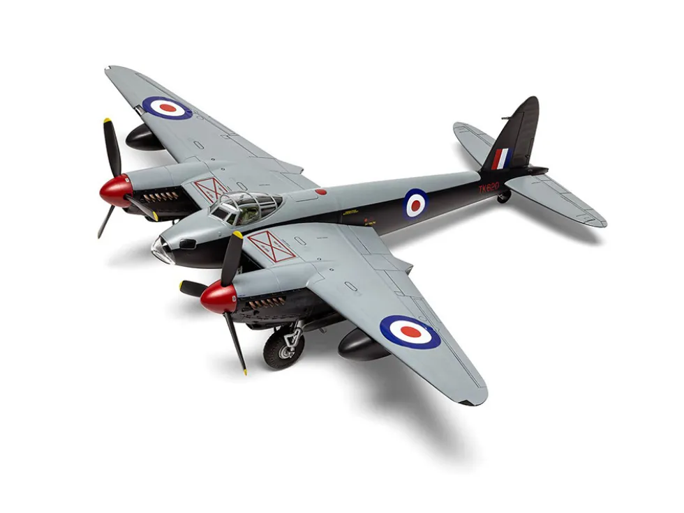 Level 2 Model Kit De Havilland Mosquito B.XVI/B.35/TT.35 Aircraft with 3 Scheme Options 1/72 Plastic Model Kit by Airfix