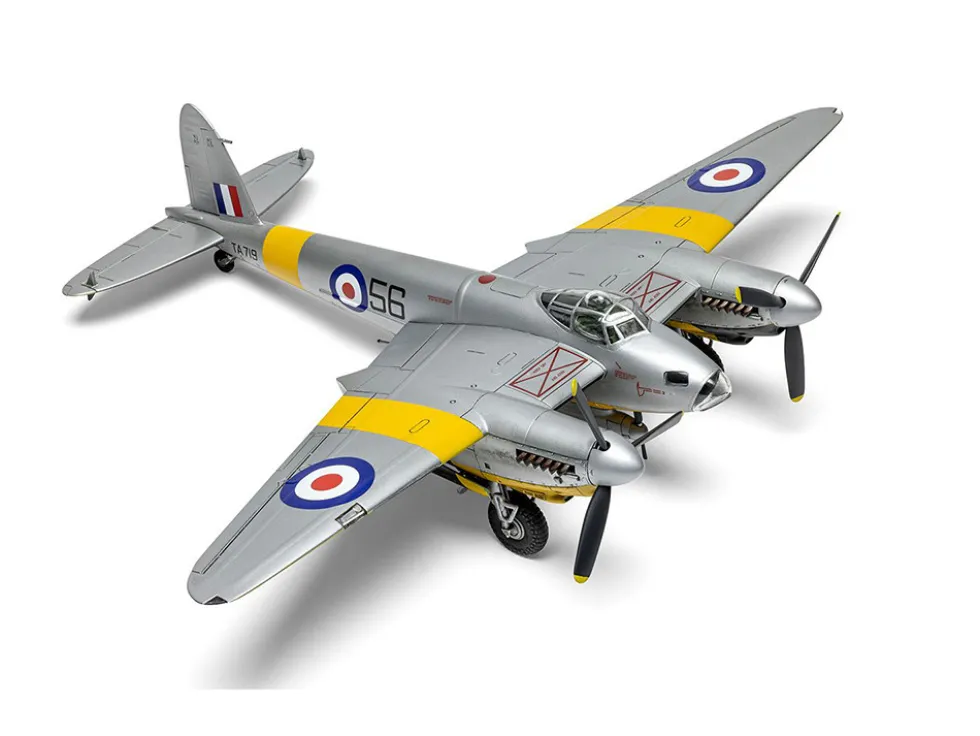 Level 2 Model Kit De Havilland Mosquito B.XVI/B.35/TT.35 Aircraft with 3 Scheme Options 1/72 Plastic Model Kit by Airfix