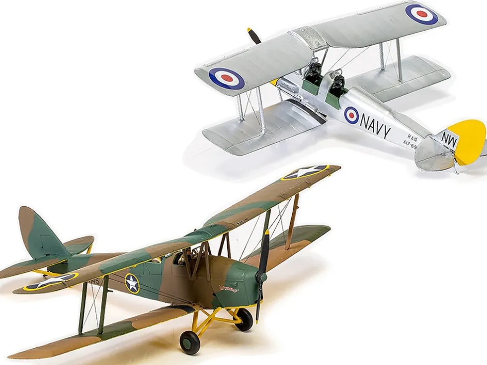 Level 2 Model Kit De Havilland Tiger Moth Aircraft with 2 Scheme Options 1/72 Plastic Model Kit by Airfix