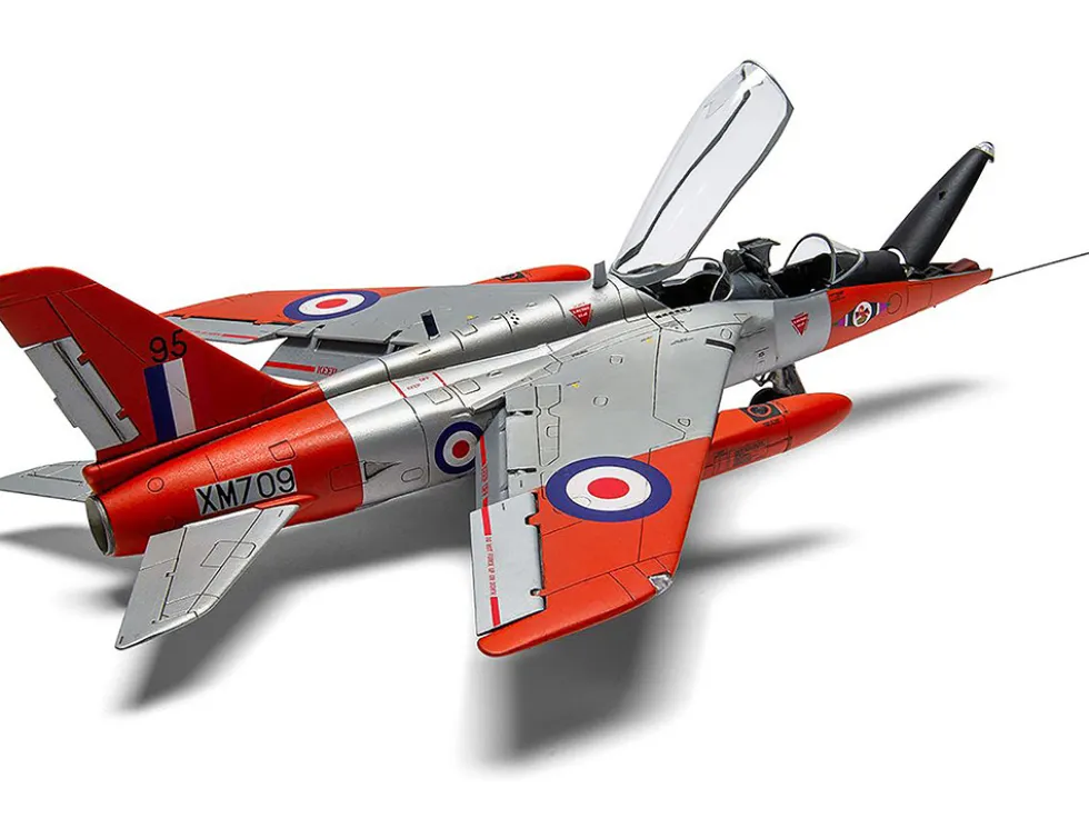 Level 2 Model Kit Folland Gnat T.1 Fighter Aircraft with 2 Scheme Options 1/48 Plastic Model Kit by Airfix