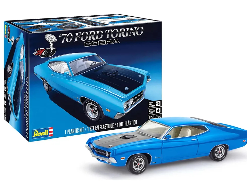 Level 4 Model Kit 1970 Ford Torino Cobra 1/25 Scale Model by Revell