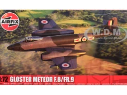 Level 2 Model Kit Gloster Meteor F.8/FR.9 Fighter Aircraft with 2 Scheme Options 1/72 Plastic Model Kit by Airfix