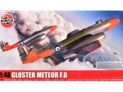 Level 3 Model Kit Gloster Meteor F.8 Aircraft with 2 Scheme Options 1/48 Plastic Model Kit by Airfix