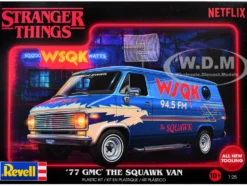 Level 3 Model Kit 1977 GMC "WSQK Squawk" Van "Stranger Things" (2016-2025) TV Series 1/25 Scale Model by Revell