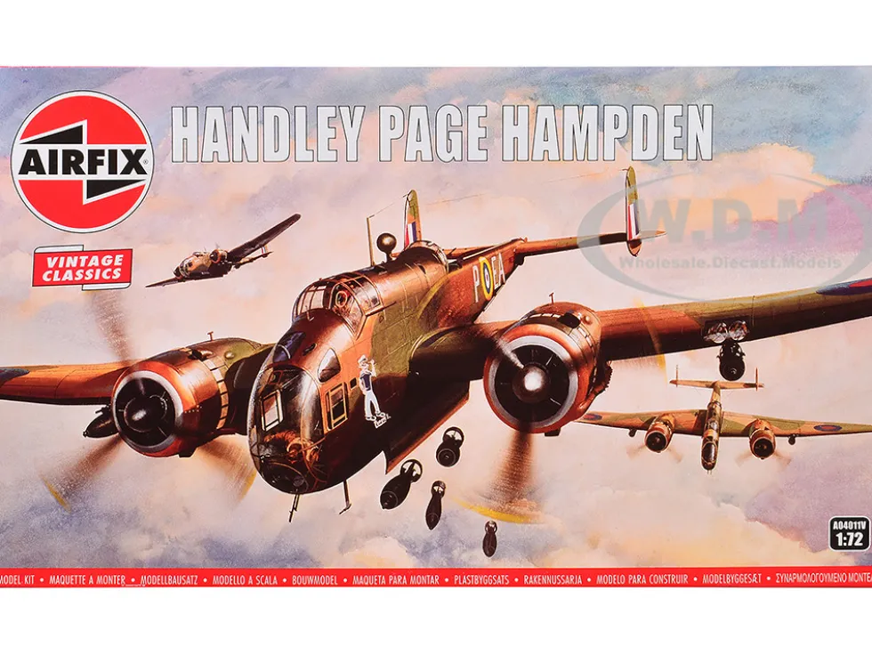 Level 2 Model Kit Handley Page Hampden Bomber Aircraft 1/72 Plastic Model Kit by Airfix