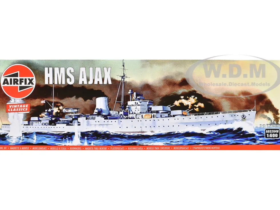 Level 3 Model Kit HMS Ajax Light Cruiser 1/600 Plastic Model Kit by Airfix