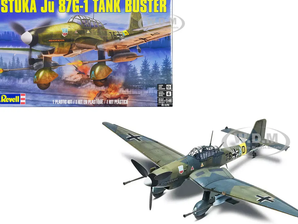 Level 4 Model Kit Junkers STUKA JU 87G 1 Tank Buster Bomber Aircraft 1/48 Scale Model Revell 85-5270