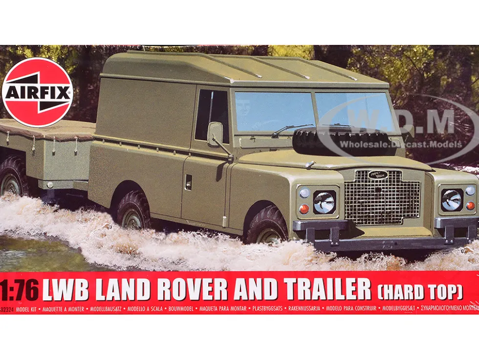 Level 1 Model Kit Land Rover LWB (Hard Top) Truck and Trailer with 2 Scheme Options 1/76 Plastic Model Kit by Airfix