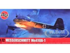 Level 2 Model Kit Messerschmitt Me410A-1 Fighter Aircraft with 2 Scheme Options 1/72 Plastic Model Kit by Airfix