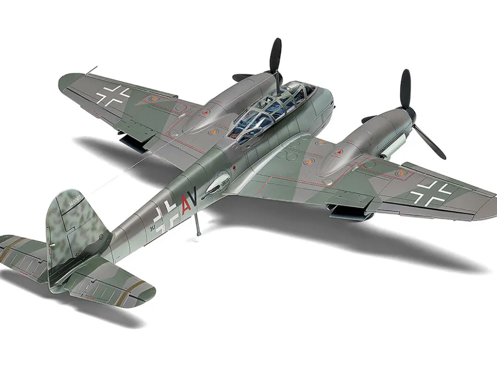 Level 2 Model Kit Messerschmitt Me410A 1 U2 & U4 Fighter Bomber Aircraft with 2 Scheme Options 1/72 Plastic Model Kit Airfix A04066