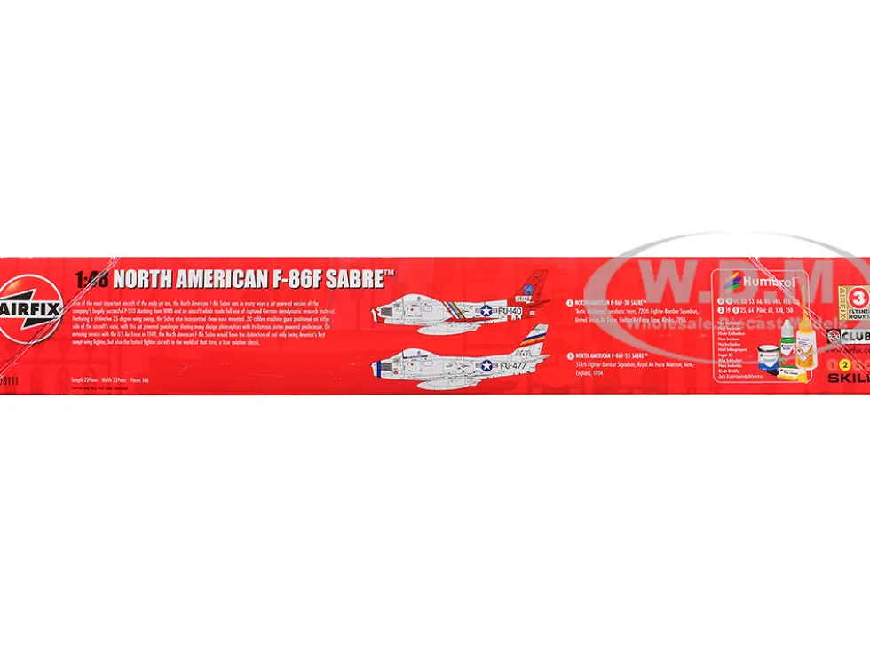 Level 2 Model Kit North American F-86F Sabre Aircraft with 2 Scheme Options 1/48 Plastic Model Kit by Airfix