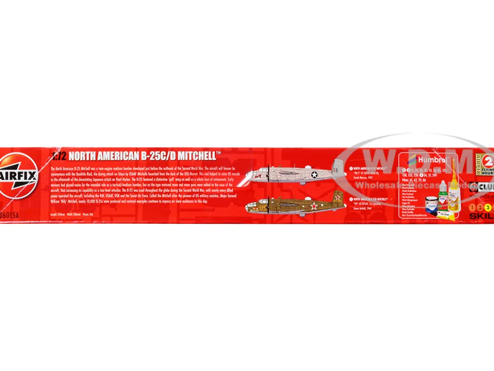 Level 3 Model Kit North American B 25C D Mitchell Bomber Aircraft with 2 Scheme Options 1/72 Plastic Model Kit Airfix A06015A