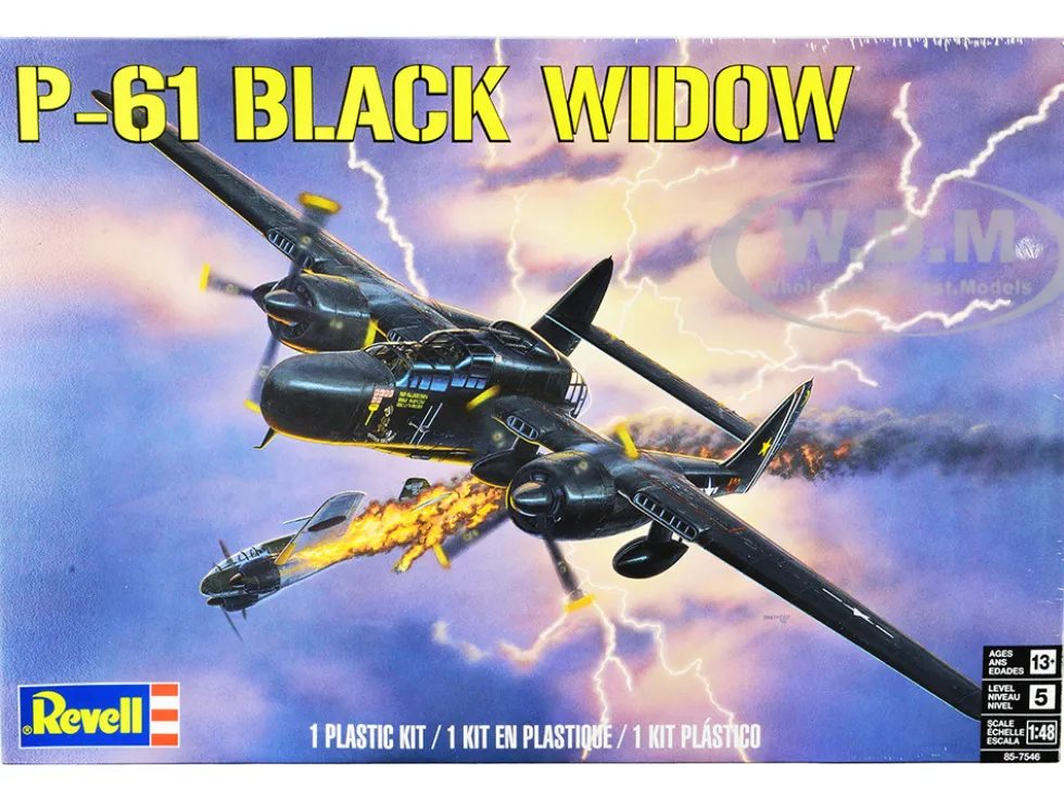 Level 5 Model Kit P-61 Black Widow Fighter Plane 1/48 Scale Model Revell 85-7546