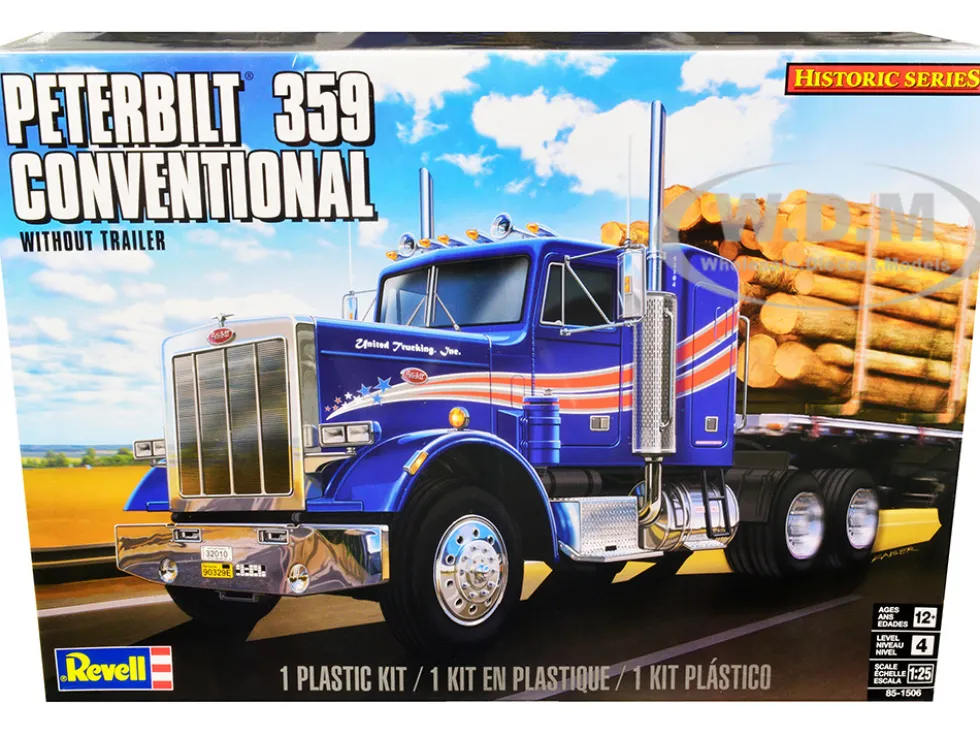 Level 4 Model Kit Peterbilt 359 Conventional Truck Tractor without Trailer Historic Series 1/25 Scale Model Revell 85-1506