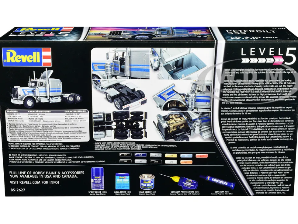 Level 5 Model Kit Peterbilt 359 Truck Tractor 1/25 Scale Model Revell 85-2627