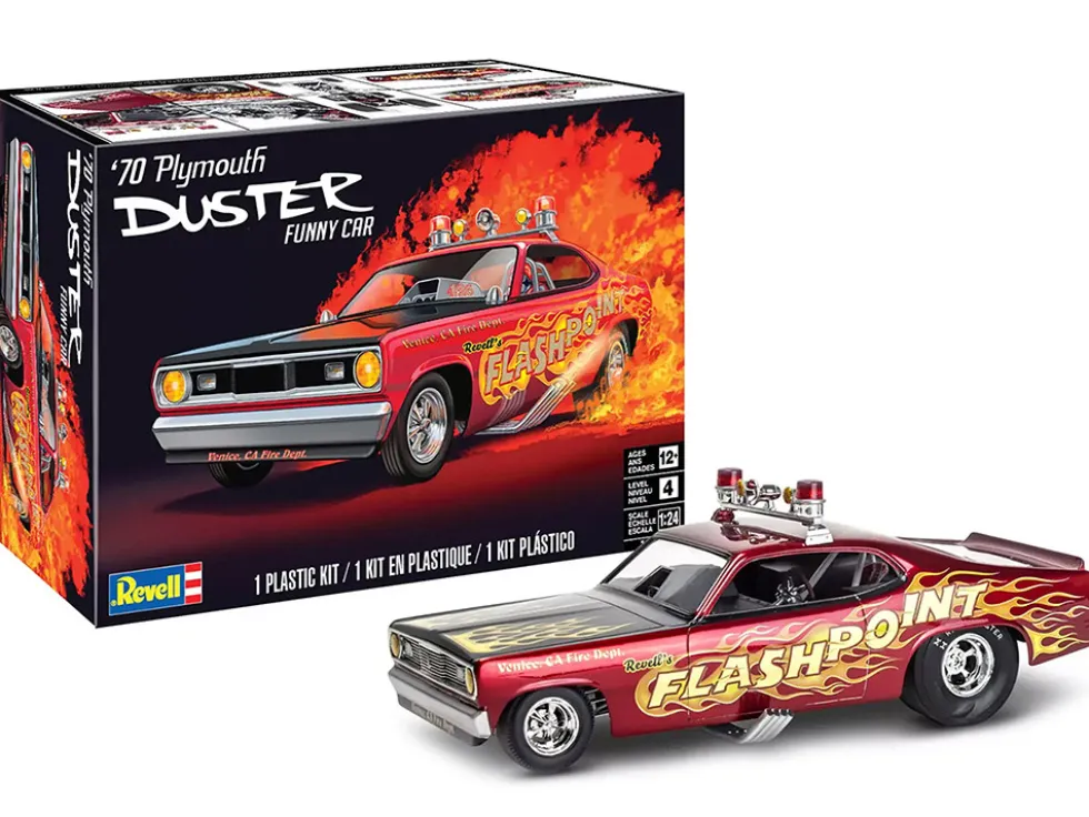Level 4 Model Kit 1970 Plymouth Duster Funny Car 1/24 Scale Model Revell 14528