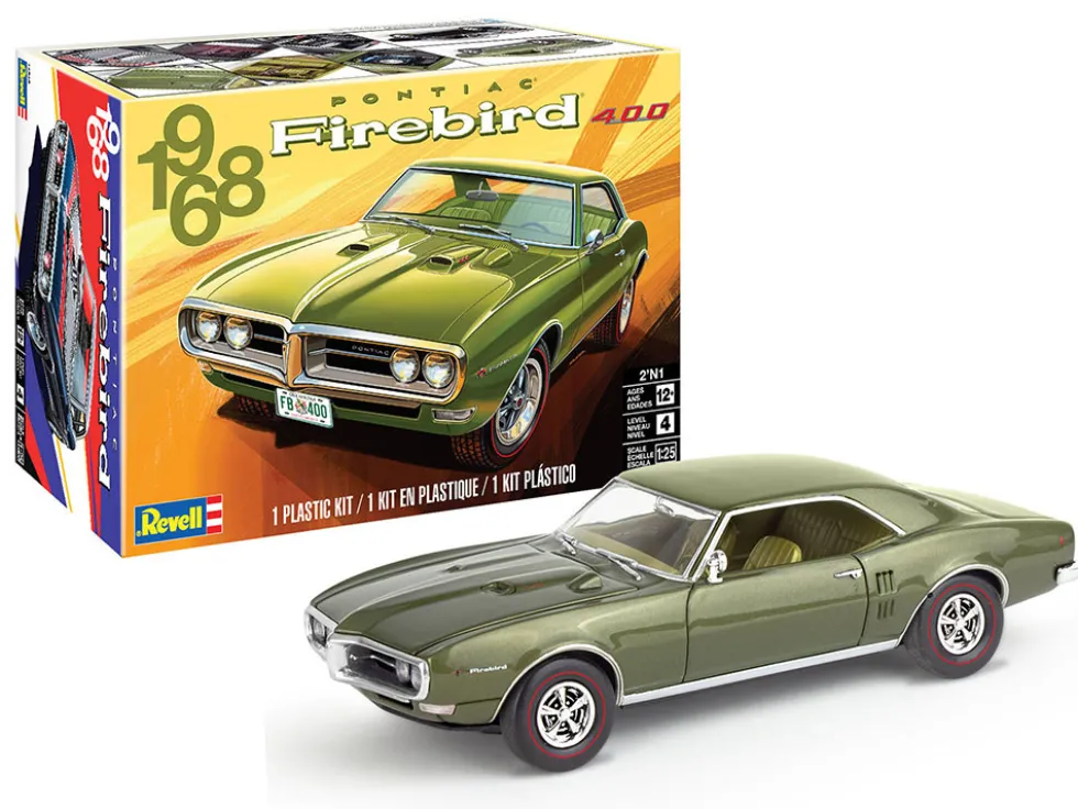 Level 4 Model Kit 1968 Pontiac Firebird 400 2 in 1 Kit 1/25 Scale Model Revell 14545