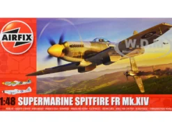 Level 2 Model Kit Supermarine Spitfire FR Mk.XIV Fighter Aircraft with 2 Scheme Options 1/48 Plastic Model Kit Airfix A05135
