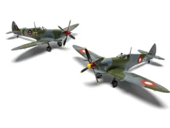 Level 2 Model Kit Supermarine Spitfire Mk.IXe Fighter Aircraft with 3 Scheme Options 1/48 Plastic Model Kit by Airfix